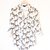 Katie Kime Zebra Printed Button Down Top- Size S