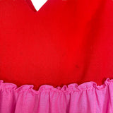 Petal + Pup Red and Pink Tie Strap Dress- Size 2 (see notes)