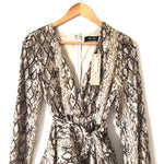 DO+BE Snakeskin Print Ruffle Dress with Belt NWT- Size S