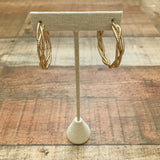 Gold Twisted Braid Hoop Earrings