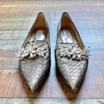 Badgley Mischka Gold Leather Mandy Loafers- Size 8.5 (sold out online)