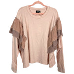 Vici Exclusive x Fate Pink and Brown Ruffle Top NWT- Size XL