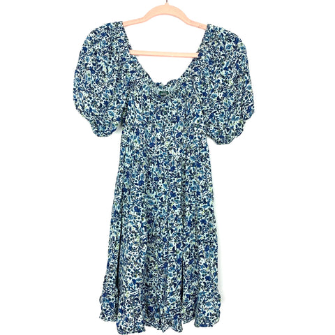 Wild Fable Light Blue Floral Print Dress- Size S