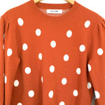 DO+BE Rust Polka Dot Bubble Sleeve Sweater- Size S
