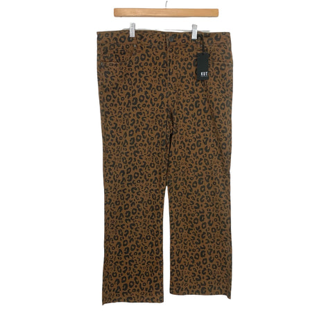 Kut From the Kloth Animal Print High Rise Kelsey Ankle Flare Jeans NWT- Size 14 (Inseam 26")