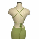 Forever21 Lime Green Front Cutout/Open Back Dress- Size S