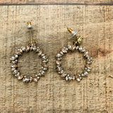 Loft White Rhinestone Wreath Drop Earrings