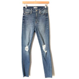 Good American Good Waist Distressed Jeans- Size 0/25 (Inseam 28”)