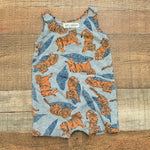 Kiwi + Clover  Grey Tiger Print Romper- Size 0-3M