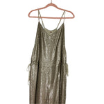 Free People Gold Sequins Side Tie Jumpsuit- Size L (sold out online)