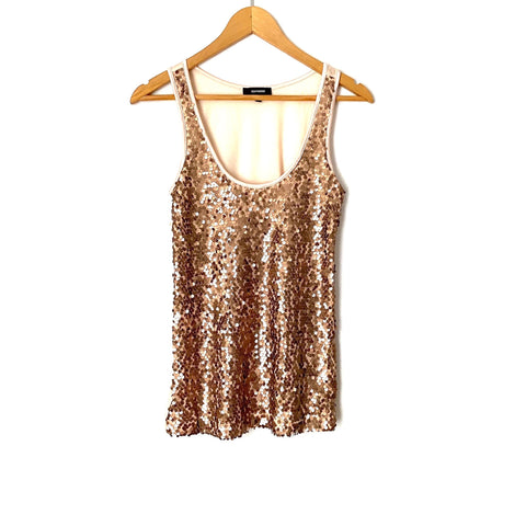Express Gold Sequin Embellished Tank Top- Size XS