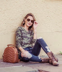 American Eagle Camo Soft & Sexy Plush Top- Size XS