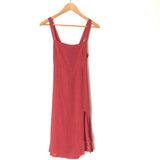 Amaryllis Watermelon Midi Dress with Front Slit and Tie Back- Size S