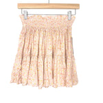 Wild Fable Peach Floral Smocked Skirt NWT- Size XS