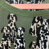 Equipment Olive Dalmations 100% Silk Top- Size L (see notes)
