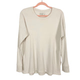 Abercrombie & Fitch Cream Cozy Waffle Knit Crew Top- Size L (sold out online)