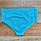 Lands End Light Blue/Aqua Checkered Bikini Bottoms- Size 18W (we have matching top, sold out online)