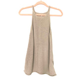 No Brand Beige Open Knit Center and Side Slit Tank Sweater- Size S