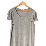 Concepts Grey Tiered Ruffle Sleeve Dress- Size XL