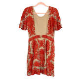 For Love & Lemons Red Lace Mesh Exposed Back Dress NWT- Size L
