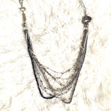 No Brand Silver Chain and Beaded Layered Necklace