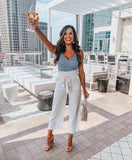 Vestique Blue Striped Bodysuit NWOT- Size S