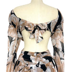 Vici x Nordstrom Black and Tan Palm Print Side Cutout Dress NWT- Size S