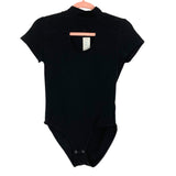 Maurices Black Mock Neck with Front Cut Out Bodysuit NWT- Size S