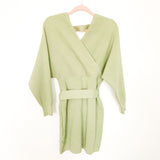 No Brand Green Ribbed Belted Sweater Dress- Size M