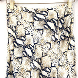 Princess Polly Snakeskin Print Satin Midi Skirt with Slit- Size 4