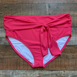 Pink Desert Bisou Raspberry Tie Front High Waisted Bikini Bottoms- Size XL (see notes)