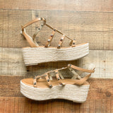 Marc Fisher Studded Espadrille Platform Sandals- Size 7