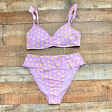 Stoney Clover x Target Lilac/Orange Hearts Ruffle Strap Padded Bikini Top NWT- Size XL (we have matching bottoms)