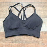 Adidas Black Strappy Back Padded Sports Bra- Size S