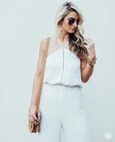 TOBI The Jet Set Diaries Ivory Halter Tie Jumpsuit NWT- Size S