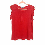In 2 By In Cashmere Cherry Ruffle Sleeve Top NWT- Size M