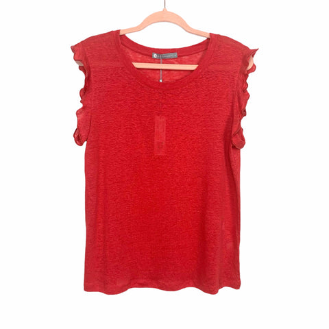 In 2 By In Cashmere Cherry Ruffle Sleeve Top NWT- Size M