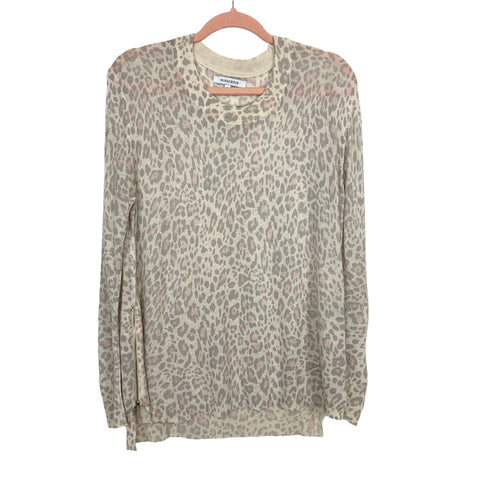 Olivaceous Animal Print Wool Blend Side Zipper Thin Sweater- Size S (sold out online)