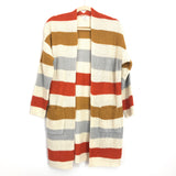 Debut Orange & Mustard Striped Cardigan Front Pockets- Size S/M