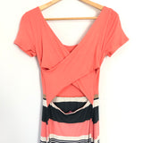 Pink Lily Striped Maxi Dress with Back Opening- Size S