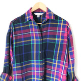 Old Navy “The Boyfriend Shirt” Plaid Button Down in Blue/Green/Pink- Size XS