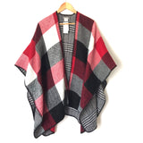 Nine West Reversible Black/White/Red Poncho Wrap NWT- Size OS
