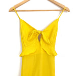 Vestique Yellow Front Tie Ruffle Dress- Size S