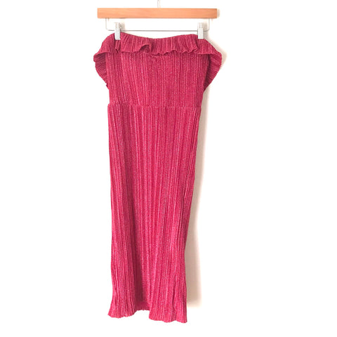 NBD Fuchsia Metallic Strapless Dress NWT- Size XS