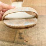 Seychelles Gold Marble Block Heel Sandals- Size 6.5 (see notes)