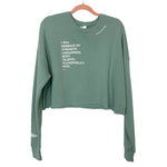 Bella+Canvas Mint I Will Embrace Rolled Hem Cropped Sweatshirt- Size L