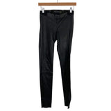 Alice & Olivia Black Lamb Leather Zip Front Pants- Size 0 (Inseam 30”)