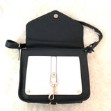 Call It Spring Floral Black & White Striped Purse