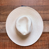 Universal Thread White Paper Straw with Tan Woven Band Adjustable Brim Hat NWT