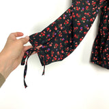 Topshop Black Floral Print Top NWT- Size 10